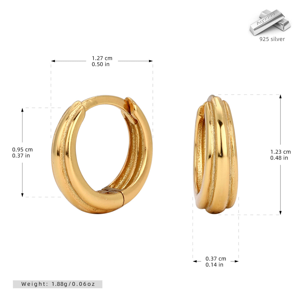Damen Creolen mit geschwungenem Design aus 925 Sterling Silber Shop Nory