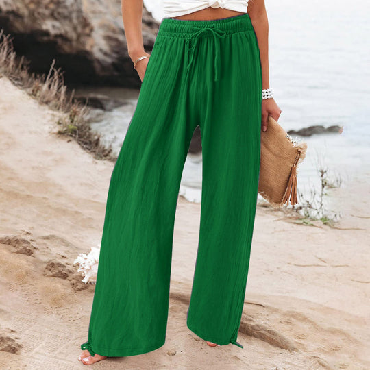 Damen Weite hose mit elastischem Bund und praktischen Taschen