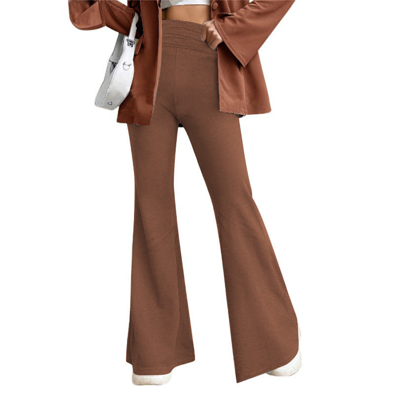 Damen Hohe Taille Flared Hosen mit weitem Bein und elastischem Komfortbund Shop Nory