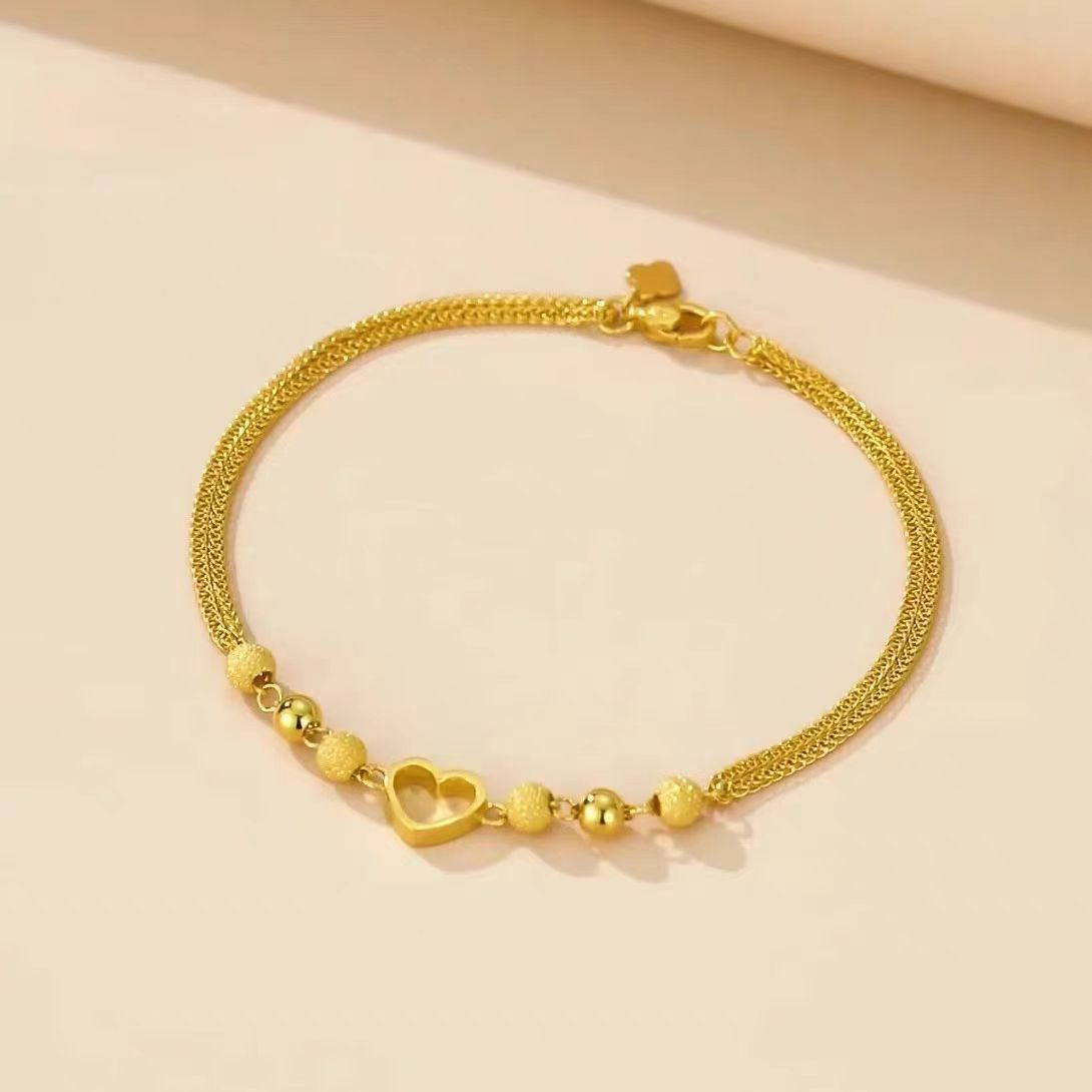 Damen Herz-Beschmückte Goldkette Fußkette Shop Nory