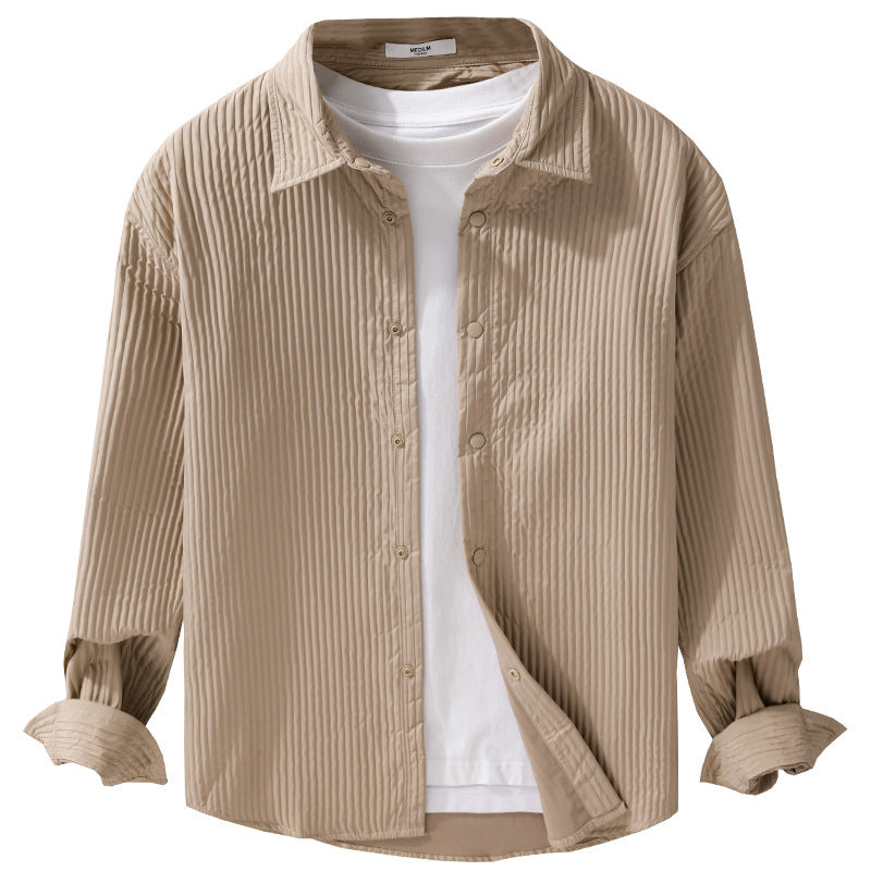 Herren Gestepptes Overshirt aus leichter Baumwollstruktur mit Druckknopfleiste Shop Nory