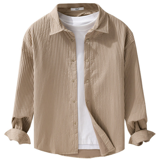 Herren Gestepptes Overshirt aus leichter Baumwollstruktur mit Druckknopfleiste Shop Nory