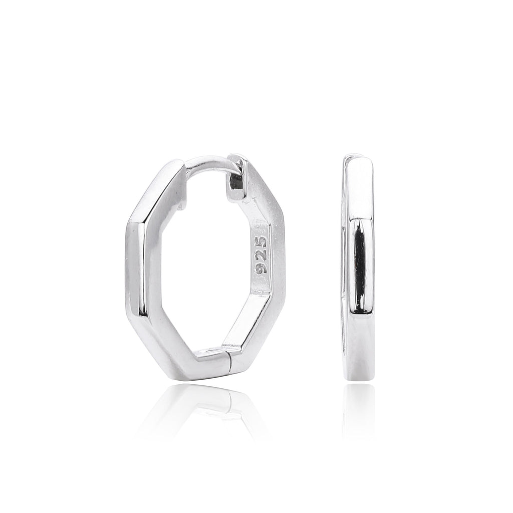 Damen Geometrische Creolen aus vergoldetem 925 Sterling Silber Shop Nory