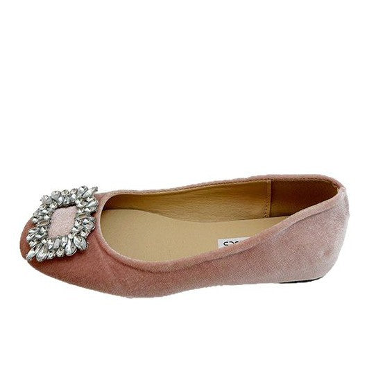 Damen raffinierte Ballerinas mit funkelndem Schmuckdetail und flexiblem Fußbett