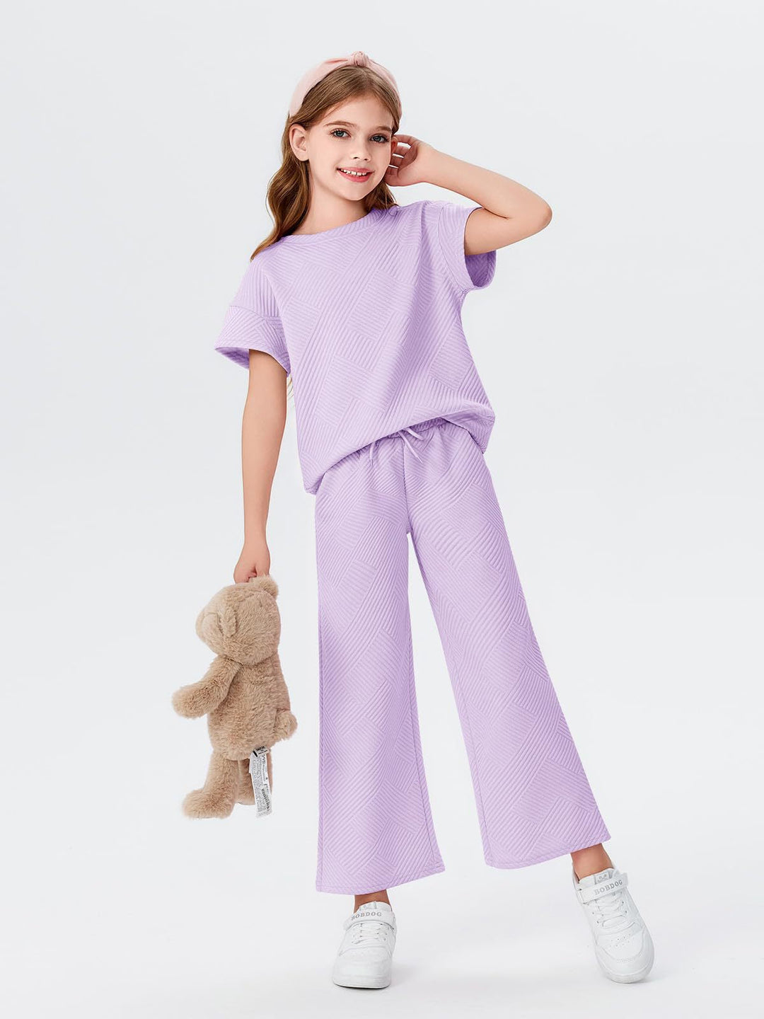 Damen lässiges Schlafanzug-Set mit weitem Oberteil und lockeren Hosen Shopnory