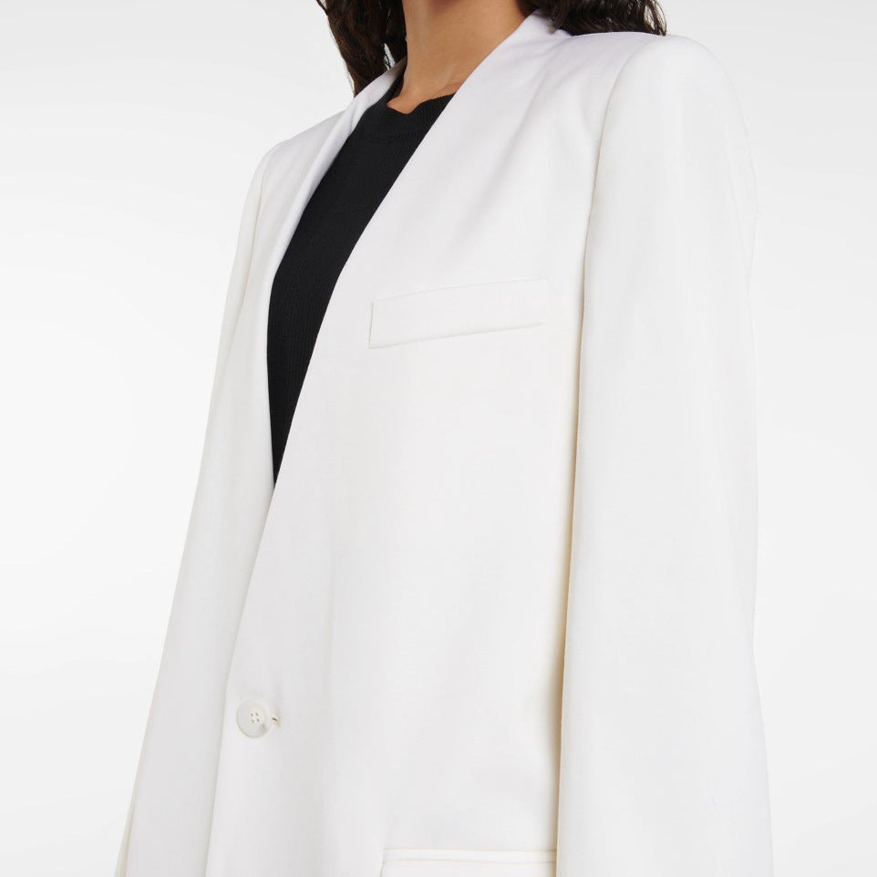 Damen Maxilanger schlanker Mantelblazer mit verdeckter Knopfleiste und schmaler Schulterlinie Shop Nory