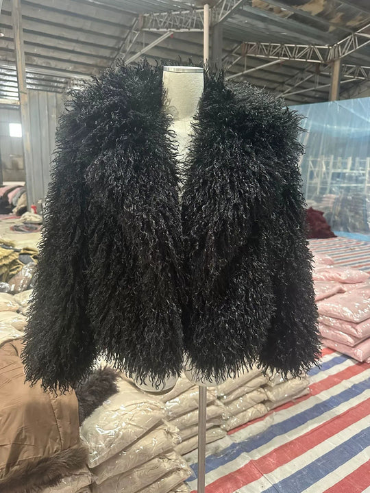 Damen Kurzboxiger Kunstpelz‑Bolero mit langflorigem Hochflor und voluminösem Schalkragen Shop Nory