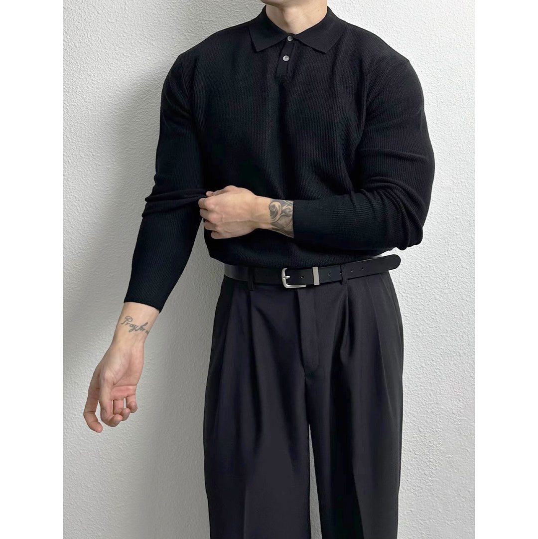 Herren Elegant Strukturierter Langarm-Pullover Shop Nory