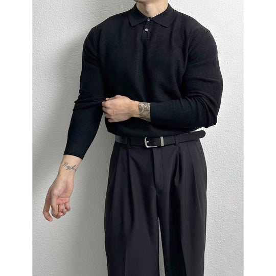 Herren Elegant Strukturierter Langarm-Pullover Shop Nory