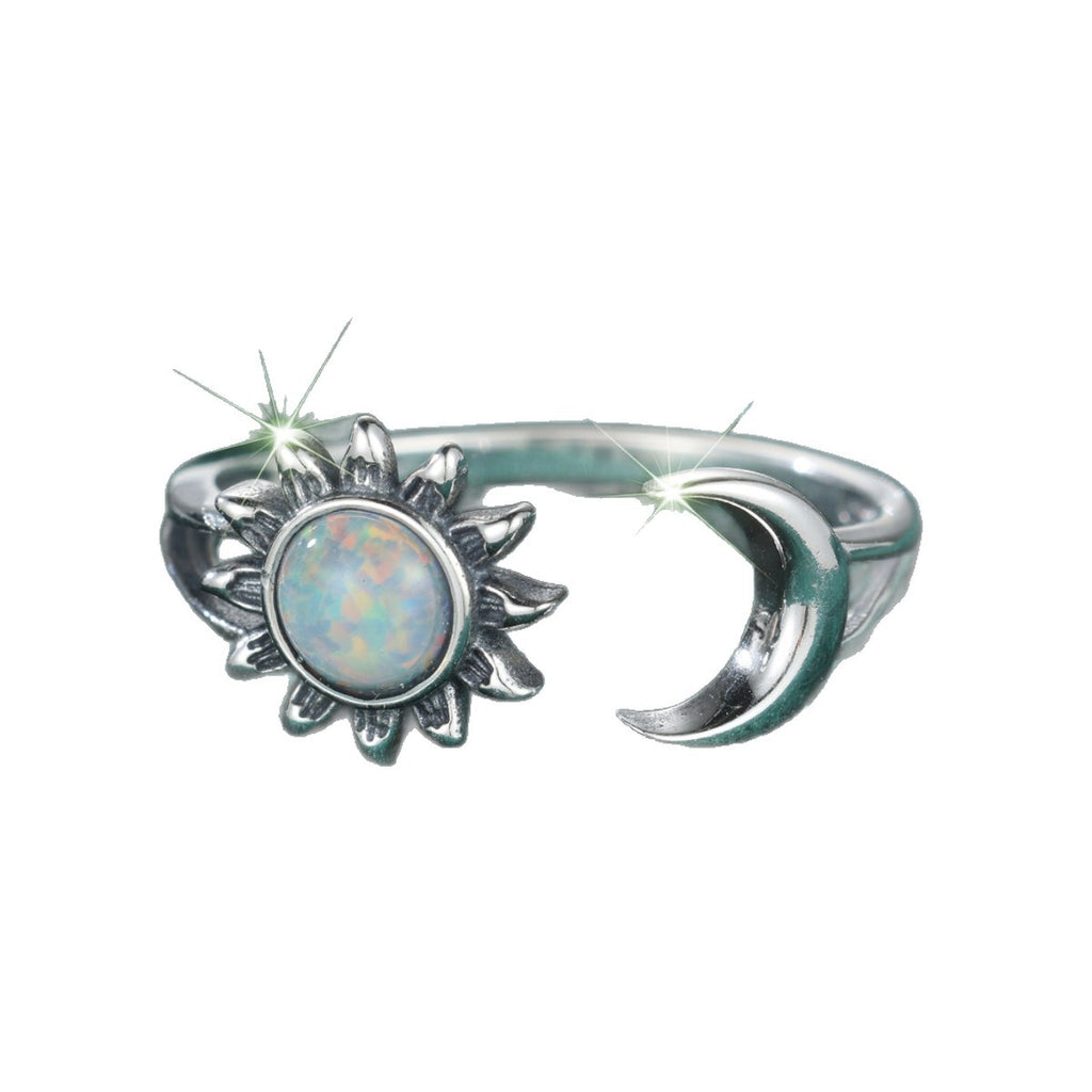 Damen Ring mit kunstvollem Sonnen-Mond-Motiv Shop Nory