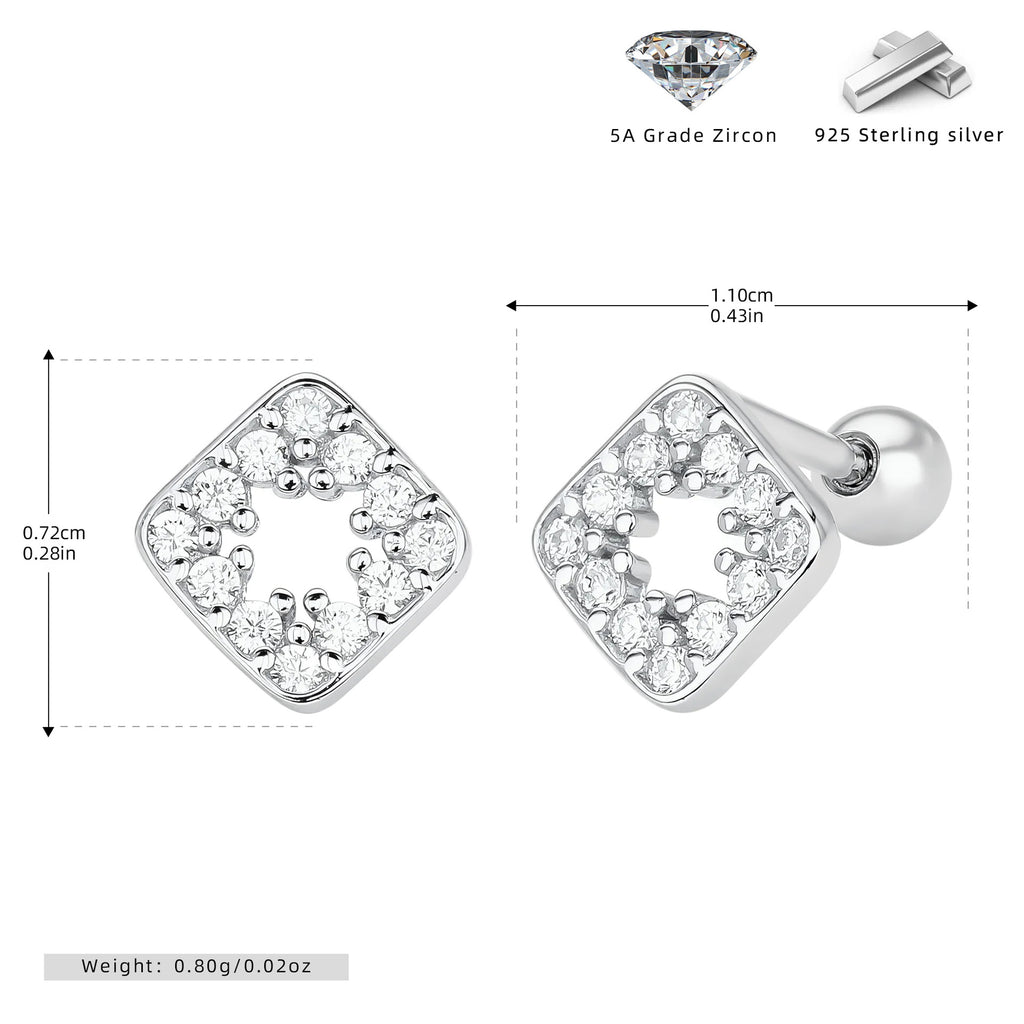 Damen Ohrstecker aus hochwertigem 925 Sterling Silber mit funkelnden Zirkon-Akzenten Shop Nory