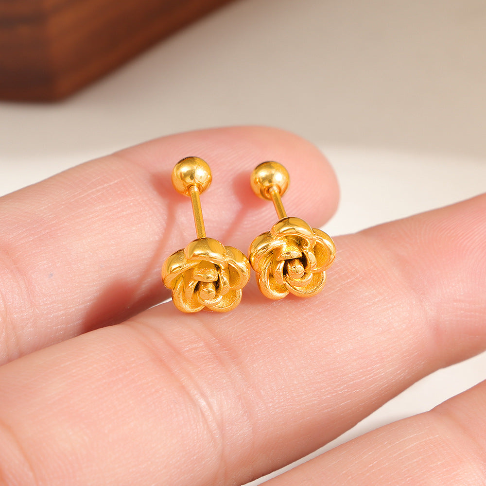 Damen Ohrstecker im eleganten Rosen-Design Shop Nory