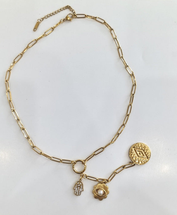 Damen Halskette mit elegantem Sonnenmotiv aus hypoallergenem Edelstahl Shop Nory