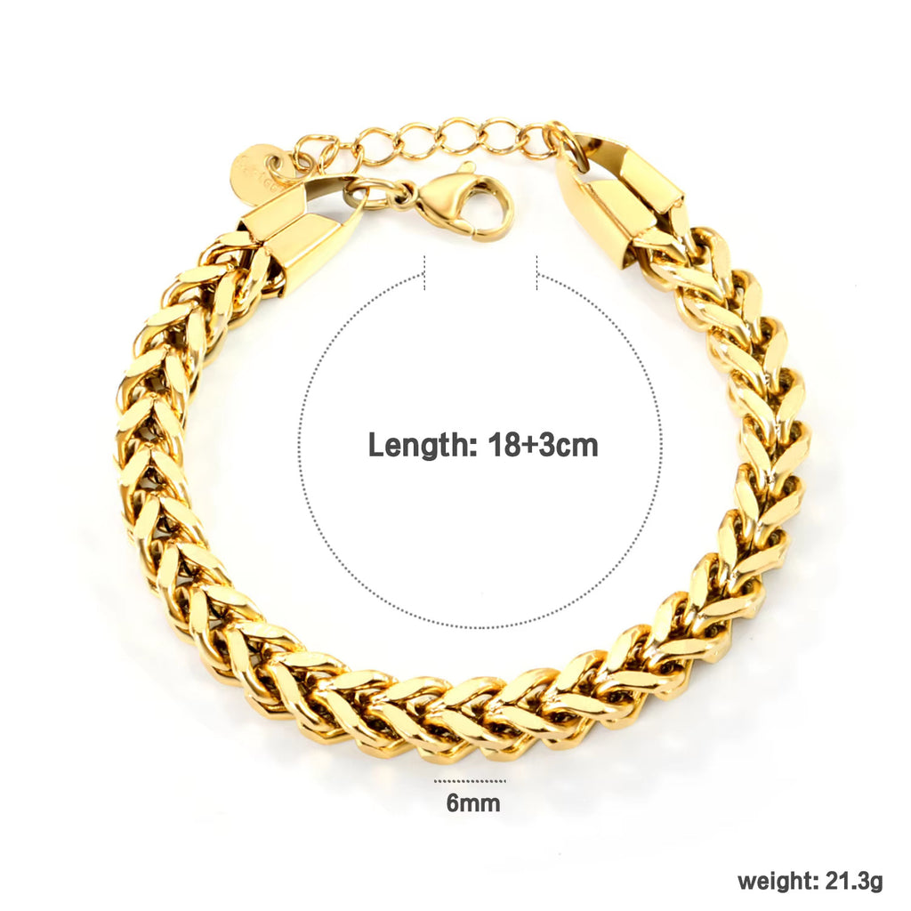 Damen trendiges Gliederarmband aus hochwertigem Edelstahl mit verstellbarem Verschluss Shop Nory