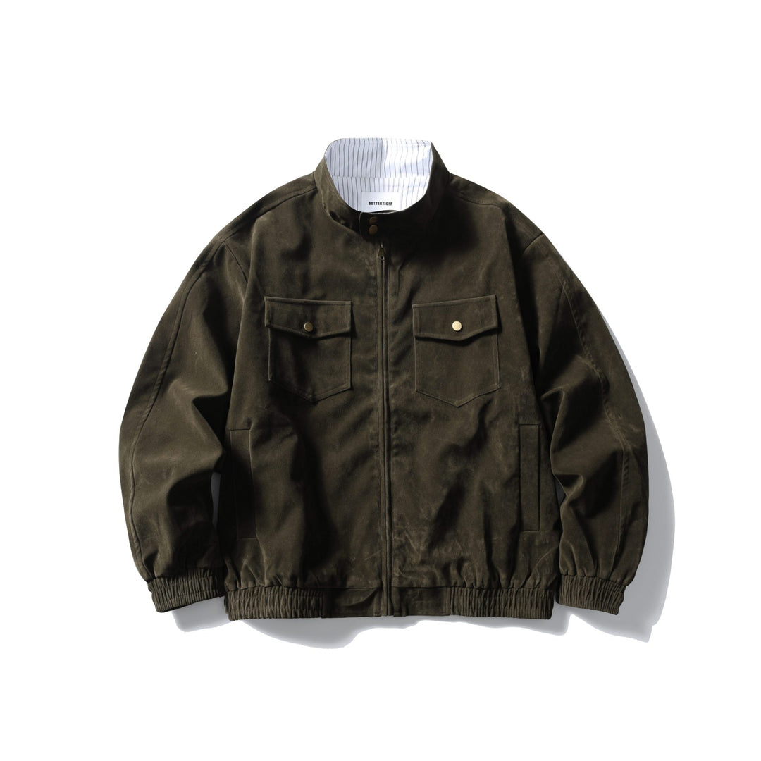 Herren Boxy Field-Blouson aus robustem Canvas mit hohem Stehkragen Shop Nory