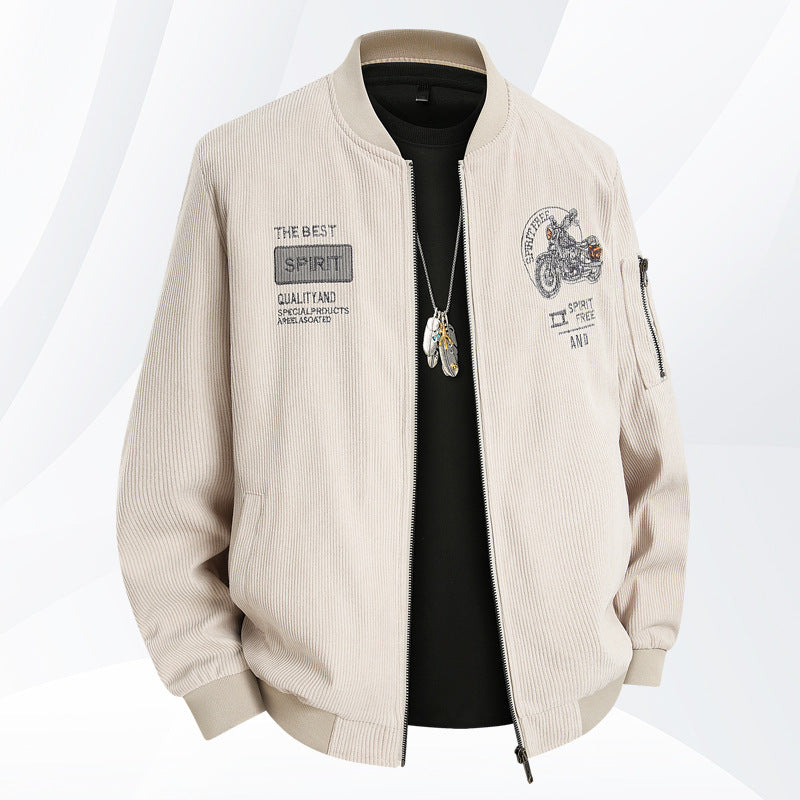 Herren Modische Bomberjacke mit stylischem Motorrad-Design Shop Nory