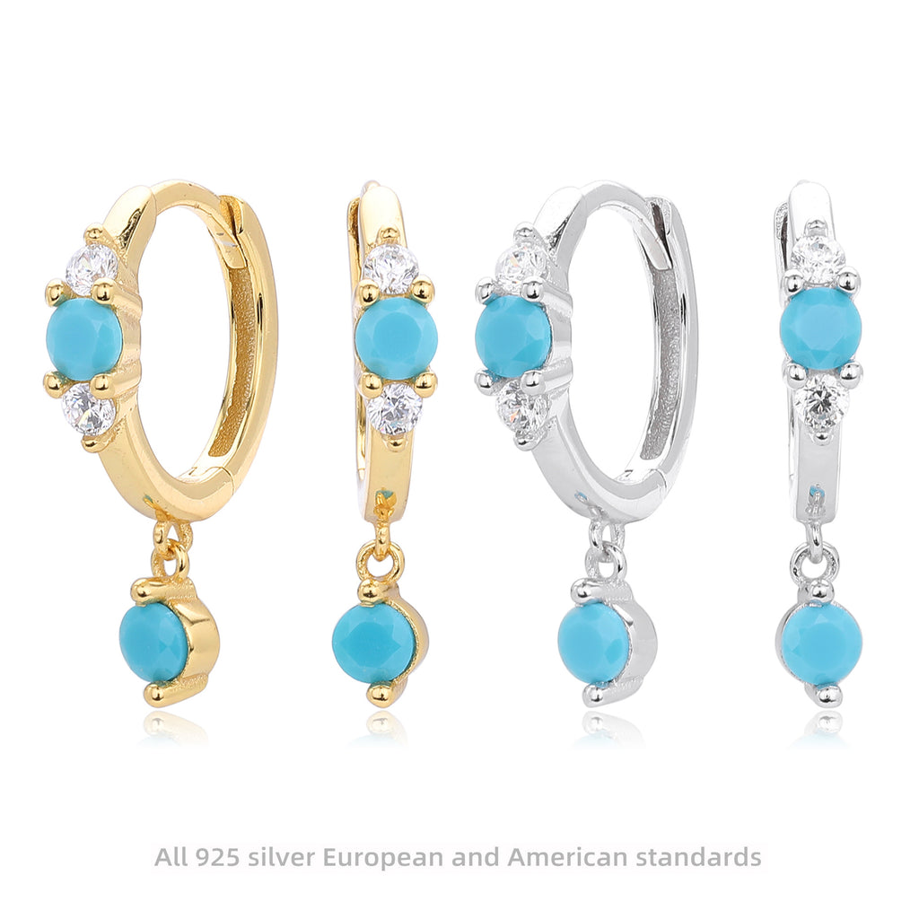 Damen Ohrhänger mit bunten Zirkonsteinen und hochwertigem 925 Sterling Silber Shop Nory