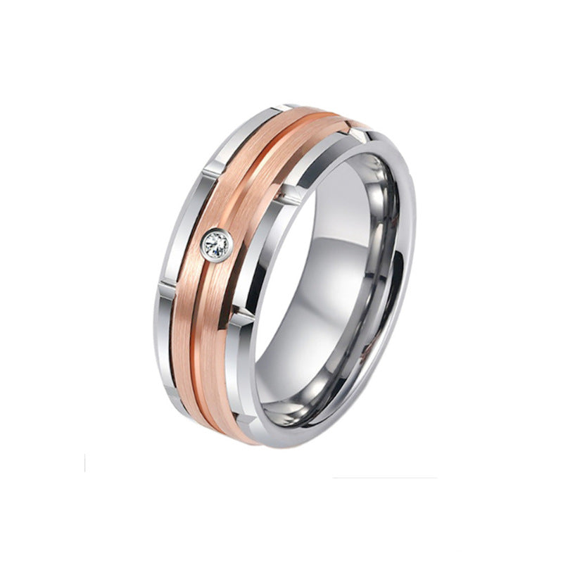 Herren Ring mit kunstvollem, zweifarbigen Design und funkelndem Akzent Shop Nory