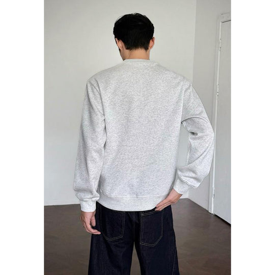 Herren Rundhals-Sweatshirt mit minimalistischer Blumenstickerei und cleanem Schnitt Shop Nory