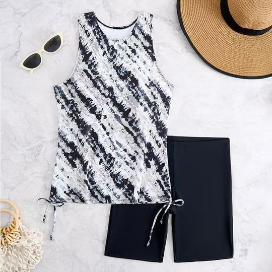 Damen Bademode-Set mit modischem Tanktop und hochtaillierten Shorts
