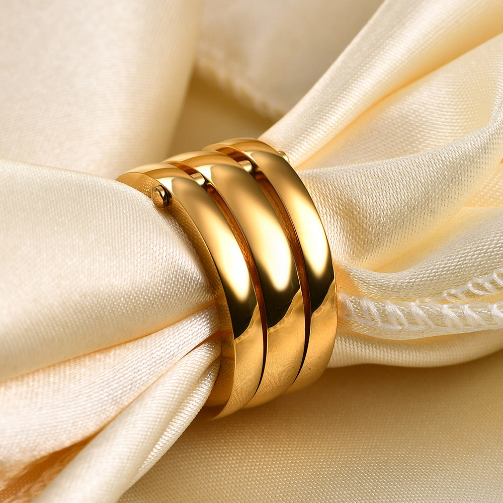 Damen Ring mit kunstvollem, dreilagigem Design Shop Nory