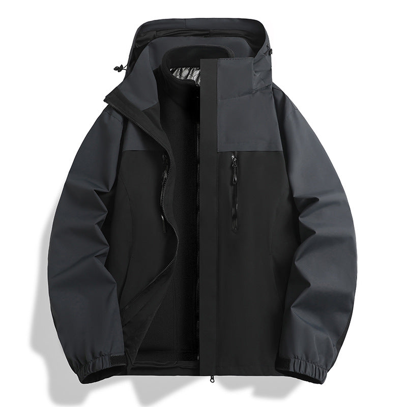 Herren Zwei-in-eins Softshell-Hybridjacke mit abnehmbarer Fleece-Innenjacke und wasserabweisender Membran Shop Nory