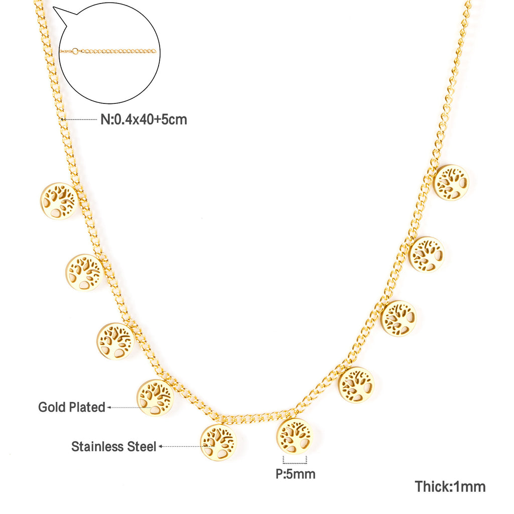 Damen elegante Goldplattierte Halskette mit geometrischen Anhängern Shop Nory