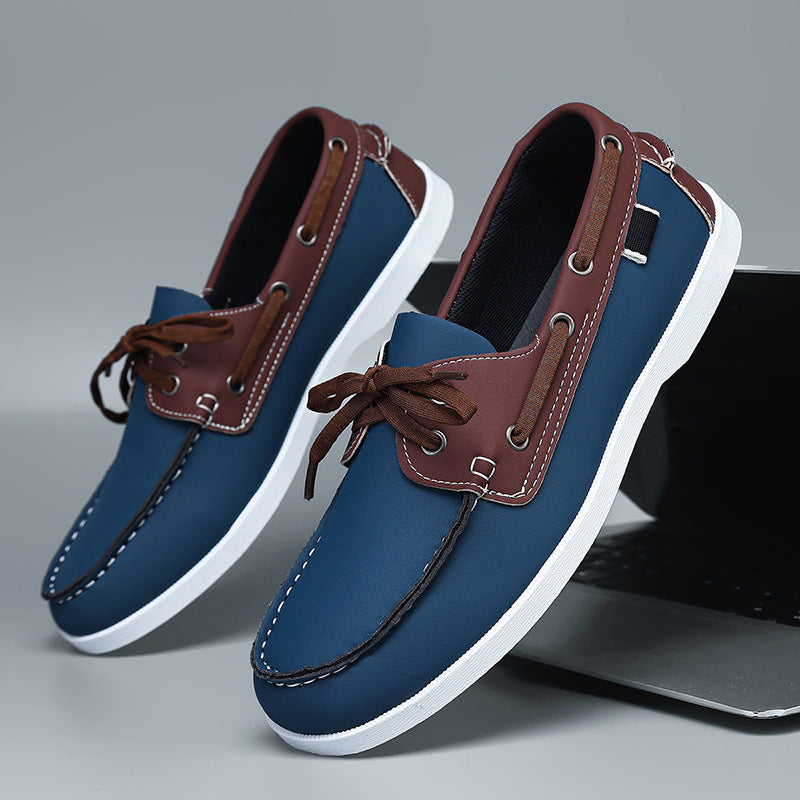 Herren maritim inspirierte Lederslipper mit sportlichem Design