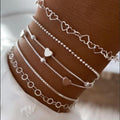 Damen Armband-Set mit filigranen Herzmotiv und funkelnden Akzenten Shop Nory