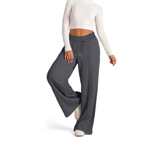 Damen nan weite High‑Waist Palazzo-Loungehose mit elastischem Komfortbund und Kordelzug Shop Nory