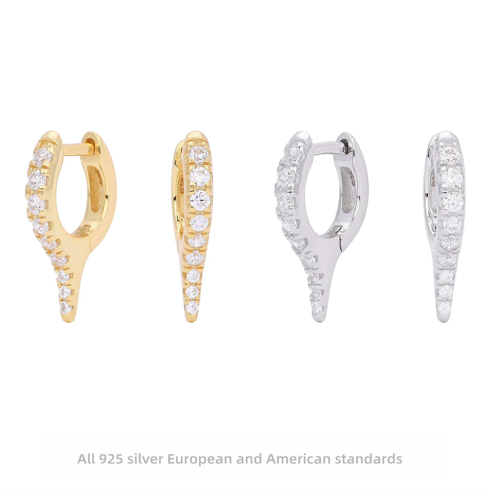 Damen Ohrhänger aus 925 Sterling Silber mit funkelndem Zirkonbesatz Shop Nory