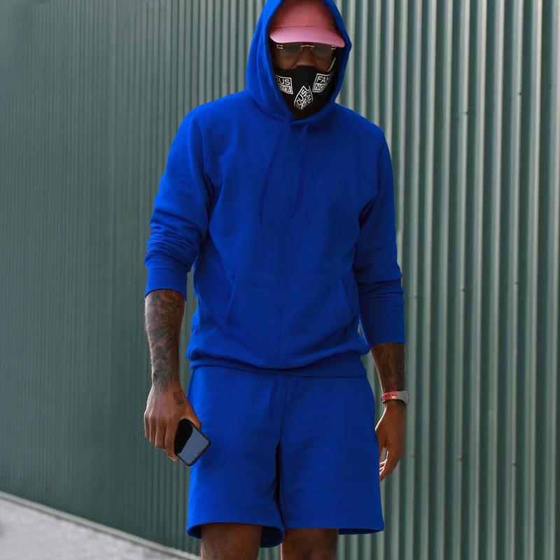 Herren Hoodie-Shorts-Set mit Kängurutasche