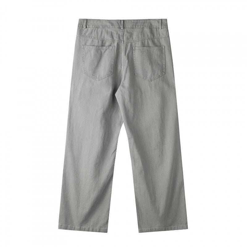 Herren Weite gerade geschnittene Denim-Jeans mit hoher Leibhöhe und Five-Pocket-Design Shop Nory