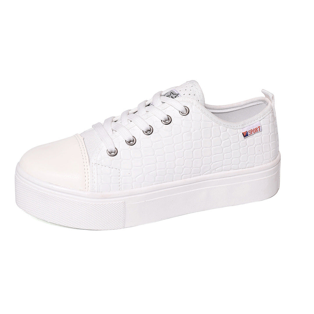 Damen Sneakers mit strukturiertem Obermaterial und bequemem Plateau Shopnory
