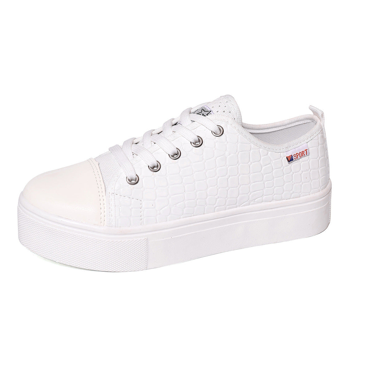 Damen Sneakers mit strukturiertem Obermaterial und bequemem Plateau Shopnory
