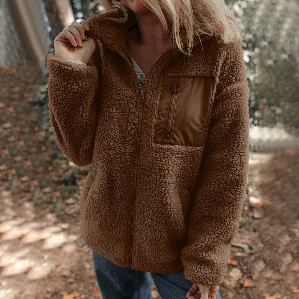 Damen Jacke mit hochabschließendem Kragen und praktischer Brusttasche