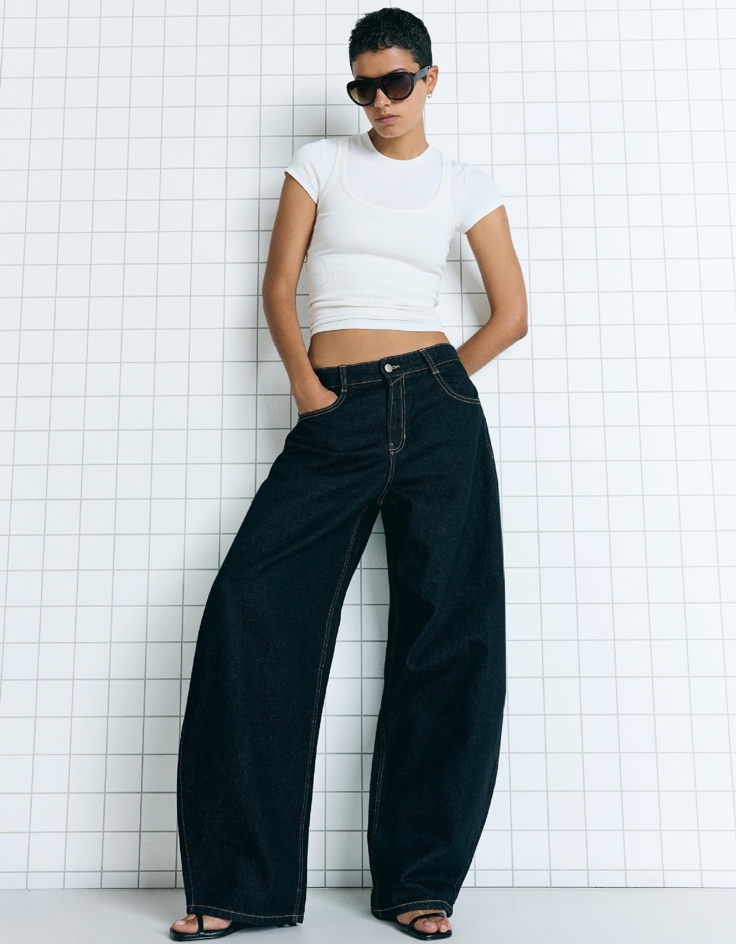 Damen Oversized Jeansjacke mit Taschen und lässigem Schnitt
