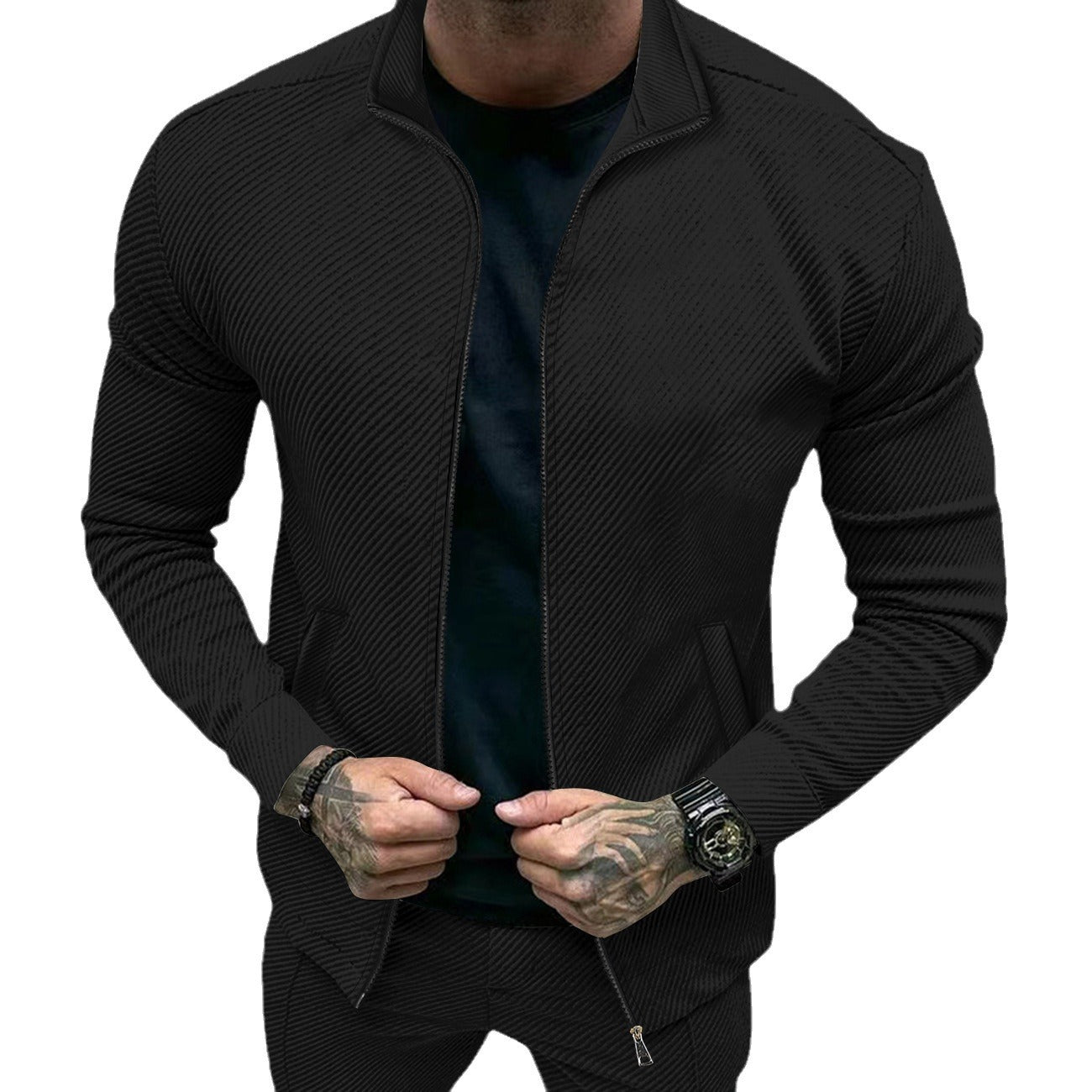 Herren sportliche Jacke mit strukturiertem Design
