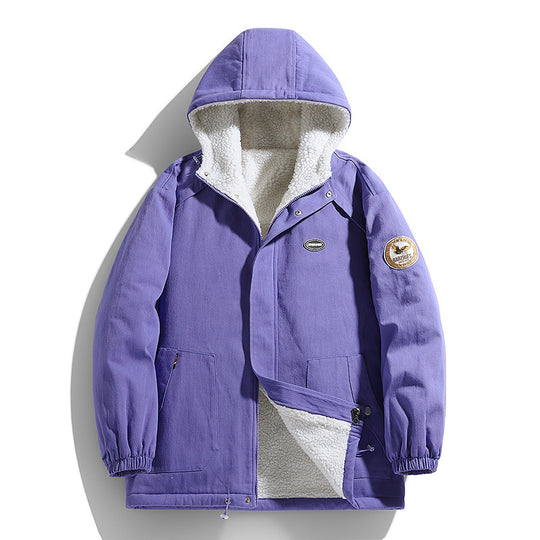 Herren wattierter Canvas‑Parka mit Sherpa‑Fleece‑Futter und Kapuze Shop Nory