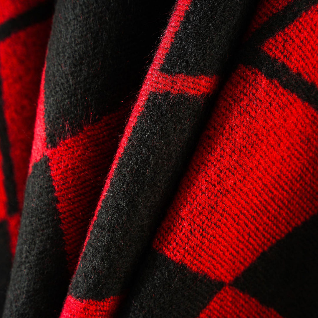 Damen Oversize-Cape im Plaid‑Deckenstil aus Wollmix mit offenem Fall Shop Nory