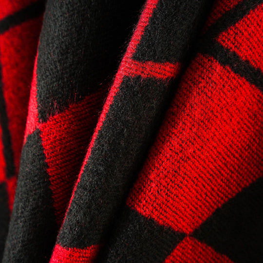 Damen Oversize-Cape im Plaid‑Deckenstil aus Wollmix mit offenem Fall Shop Nory