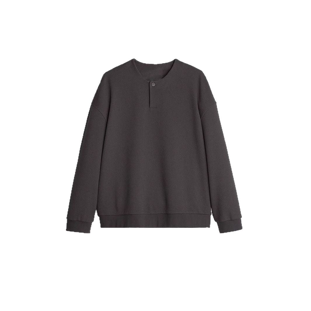 Herren Strukturierter Oversize-Strickpullover mit Henley-Knopfleiste Shop Nory