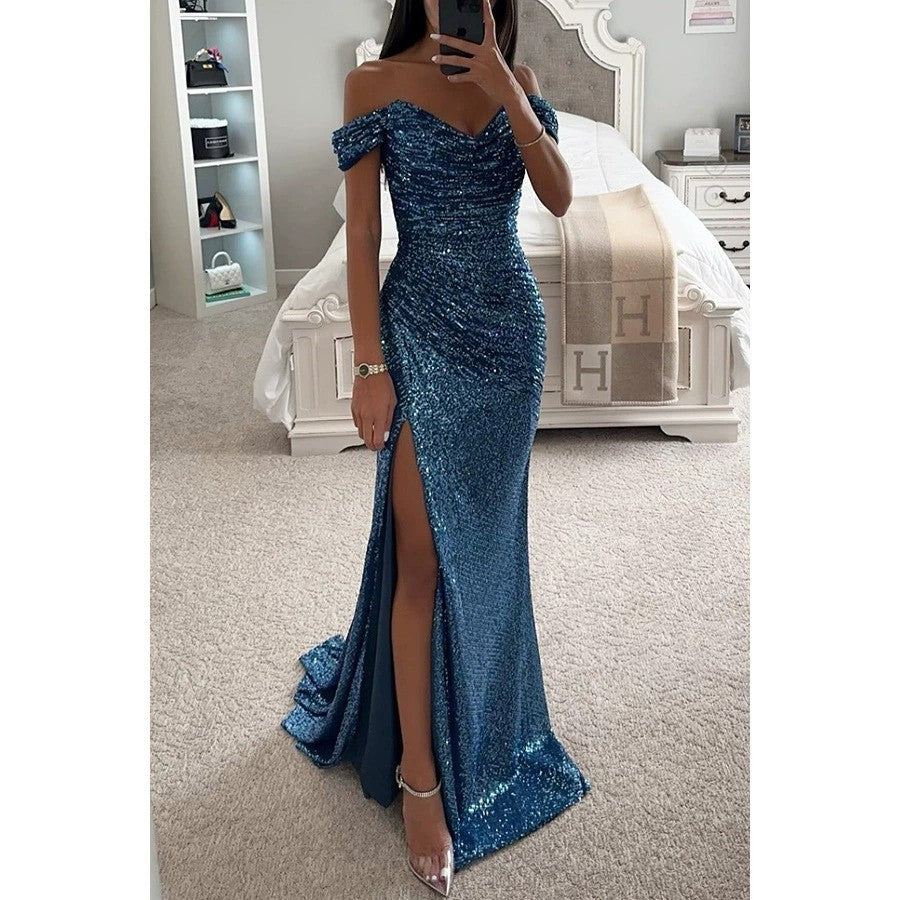 Damen Abendkleid mit schimmernden Pailletten