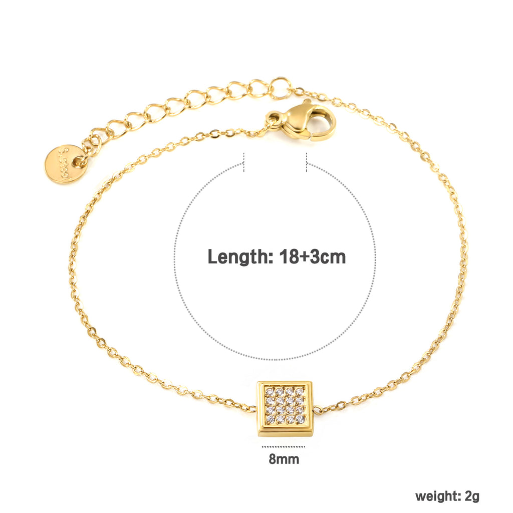 Damen elegant gestaltetes Armband mit funkelndem Hexagon-Anhänger Shop Nory