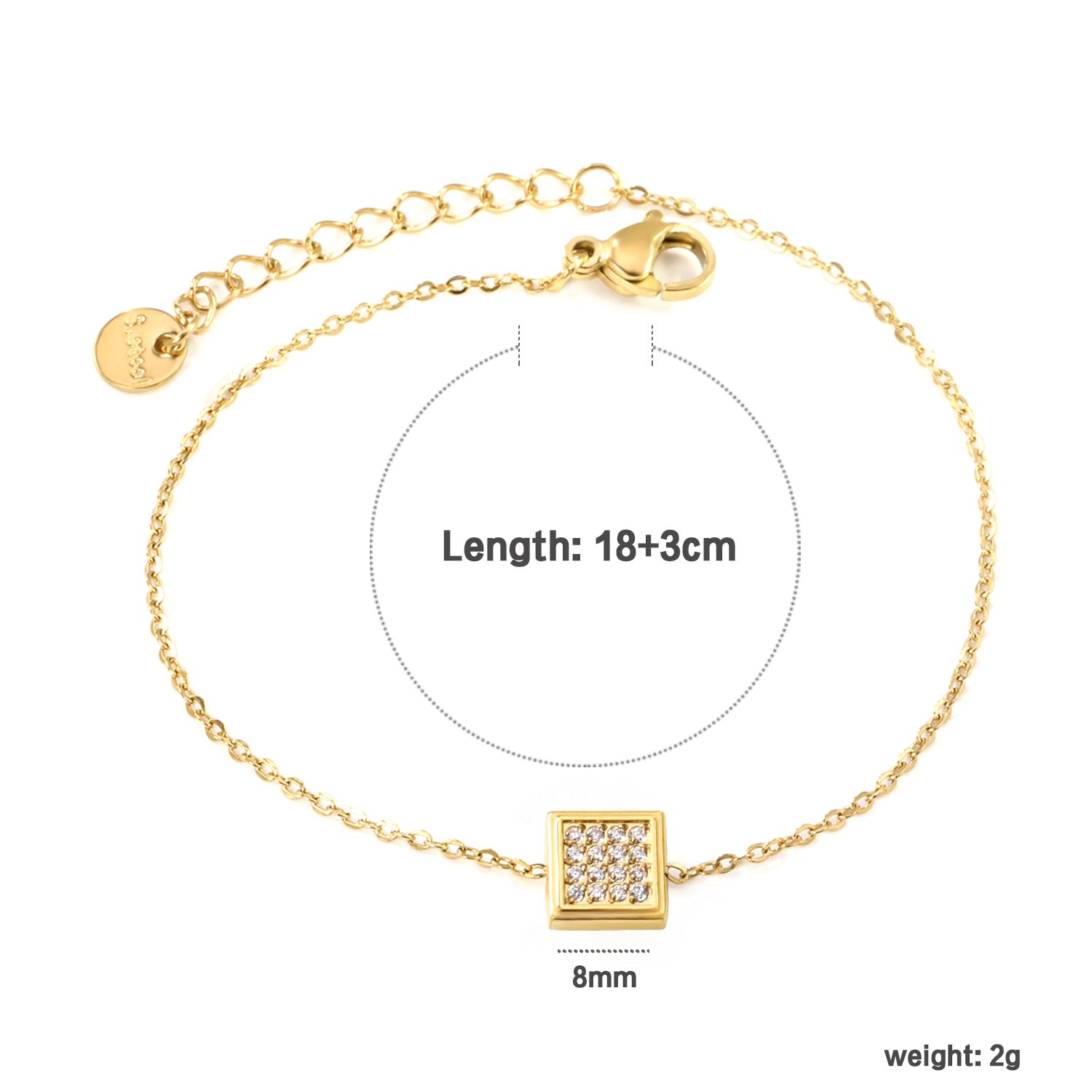Damen elegant gestaltetes Armband mit funkelndem Hexagon-Anhänger Shop Nory