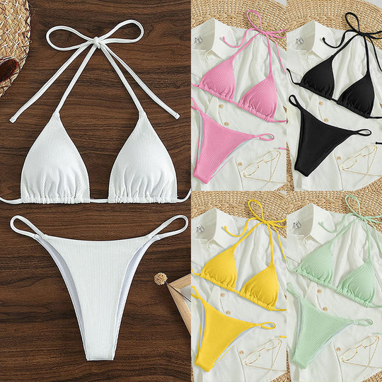 Damen Triangel-Bikini mit feinen Rüschendetails