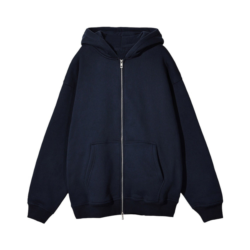 Unisex nan lässige Kapuzenjacke mit robustem Metall-Reißverschluss doppellagiger Kapuze und tiefen Känguru-Eingrifftaschen Shop Nory