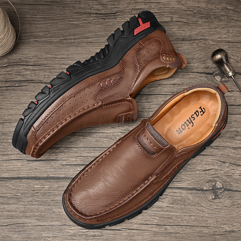 Herren Premium-Leder Mokassins mit rutschfester Laufsohle Shopnory