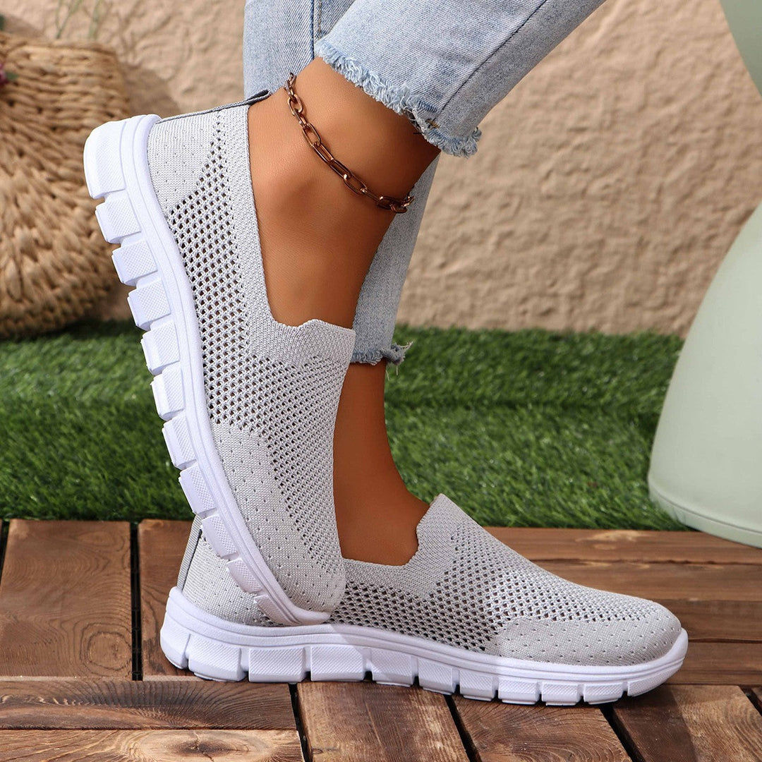 Damen Slip-On Freizeitschuhe mit atmungsaktiver Netzstruktur