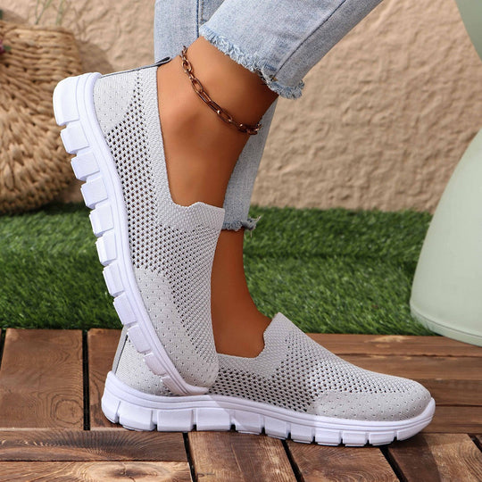 Damen Slip-On Freizeitschuhe mit atmungsaktiver Netzstruktur